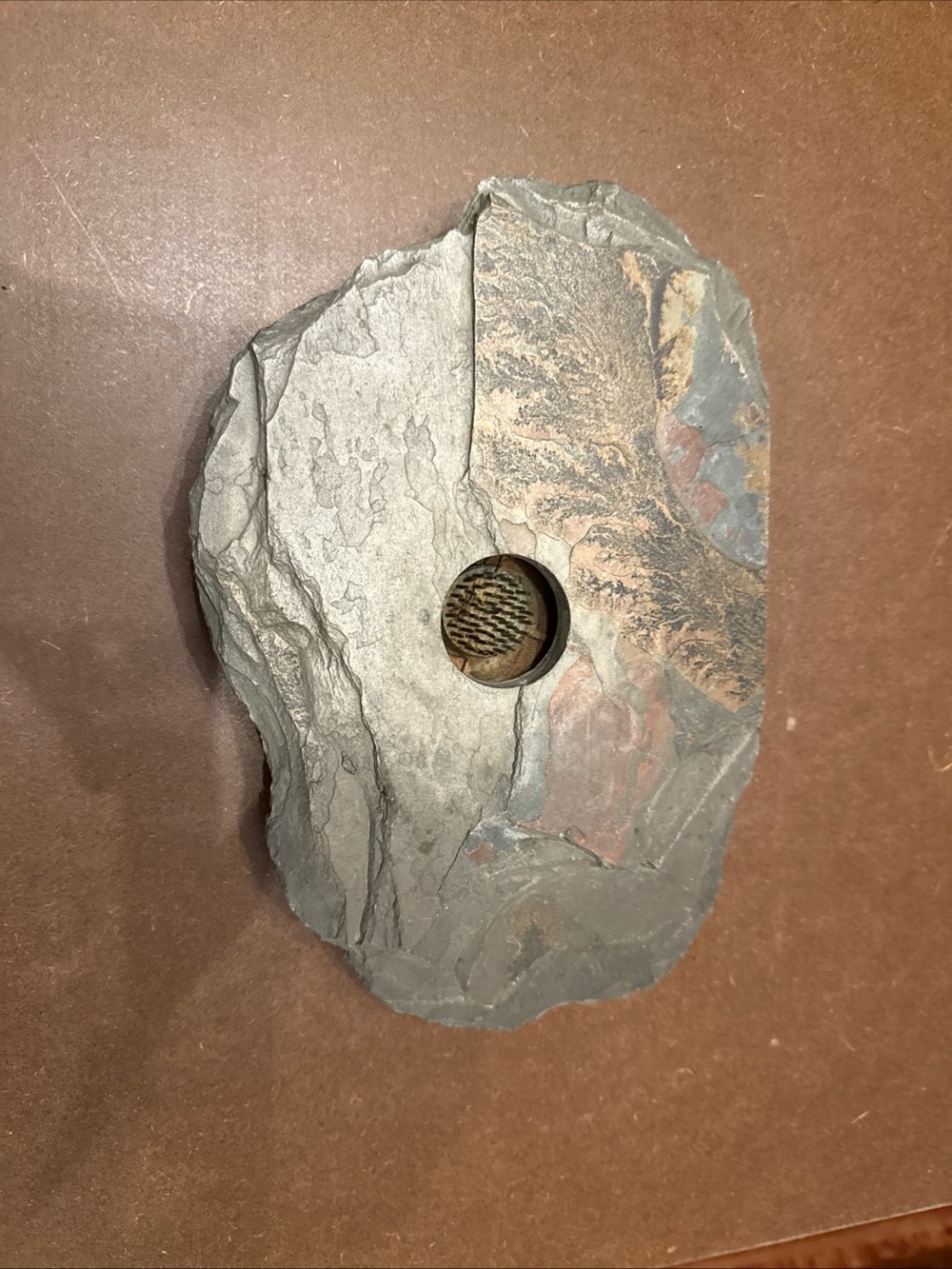 Natural Slate Decorative Stone Flower Frog - Gray